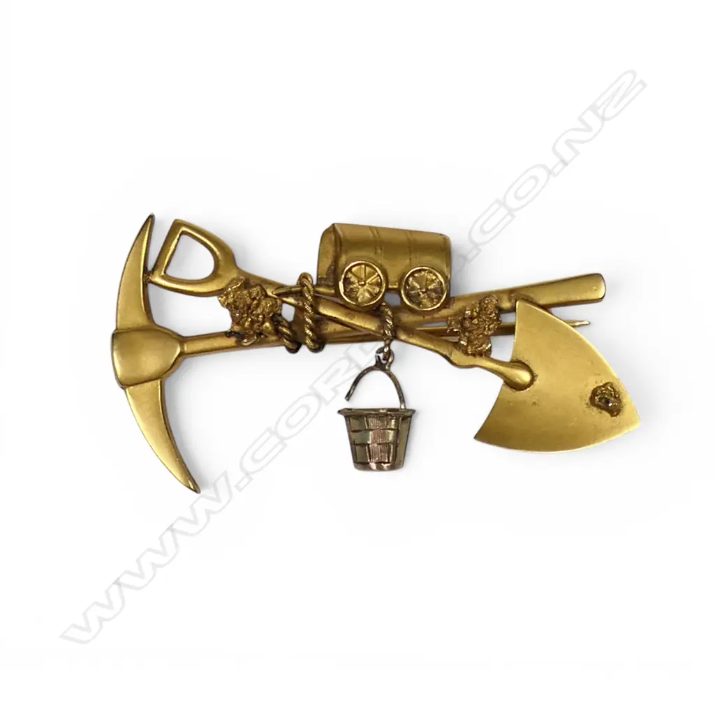 A c.1900 9ct gold miner's brooch, Image 1++