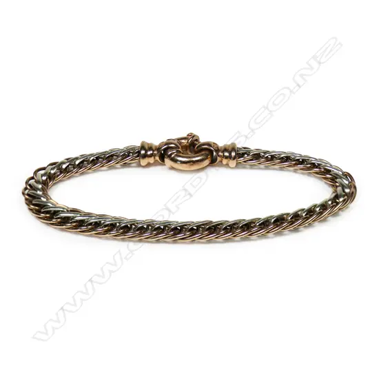 A 9ct white and rose gold bracelet,