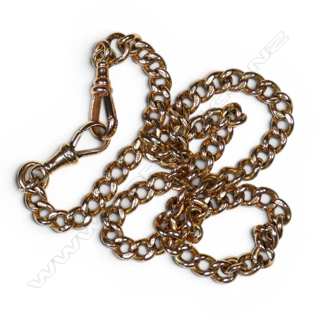 A 9ct rose gold curb link neck chain, Image 1++