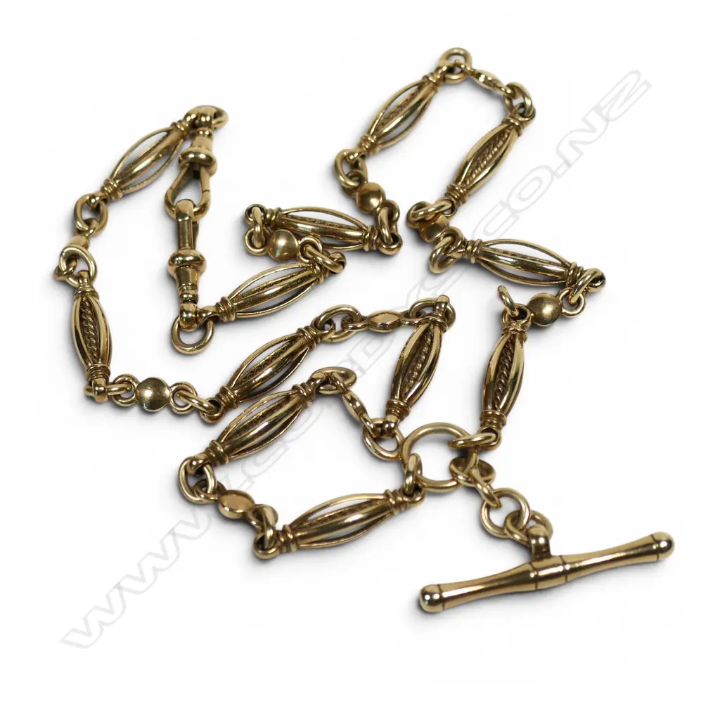 A 9ct gold fob chain, Image 1++
