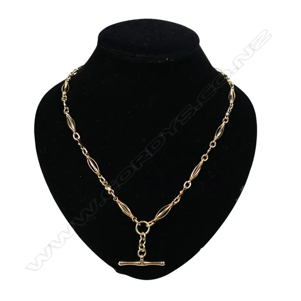 A 9ct gold fob chain, Image 1++