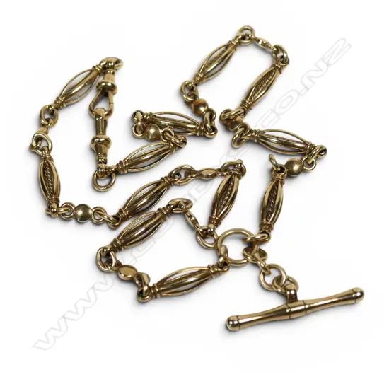 A 9ct gold fob chain,