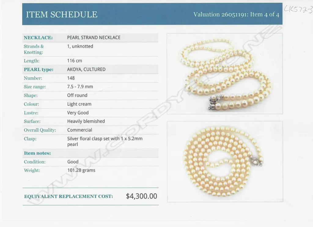 A rope-length cultured pearl necklace, Image 1++