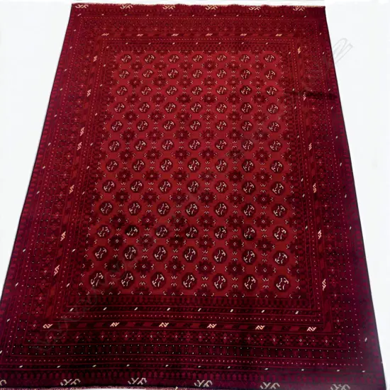 A hand-knotted Turkman carpet,