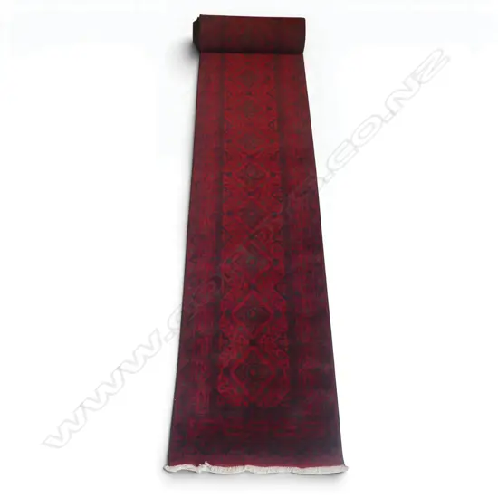 A hand-knotted Andkhoy runner,