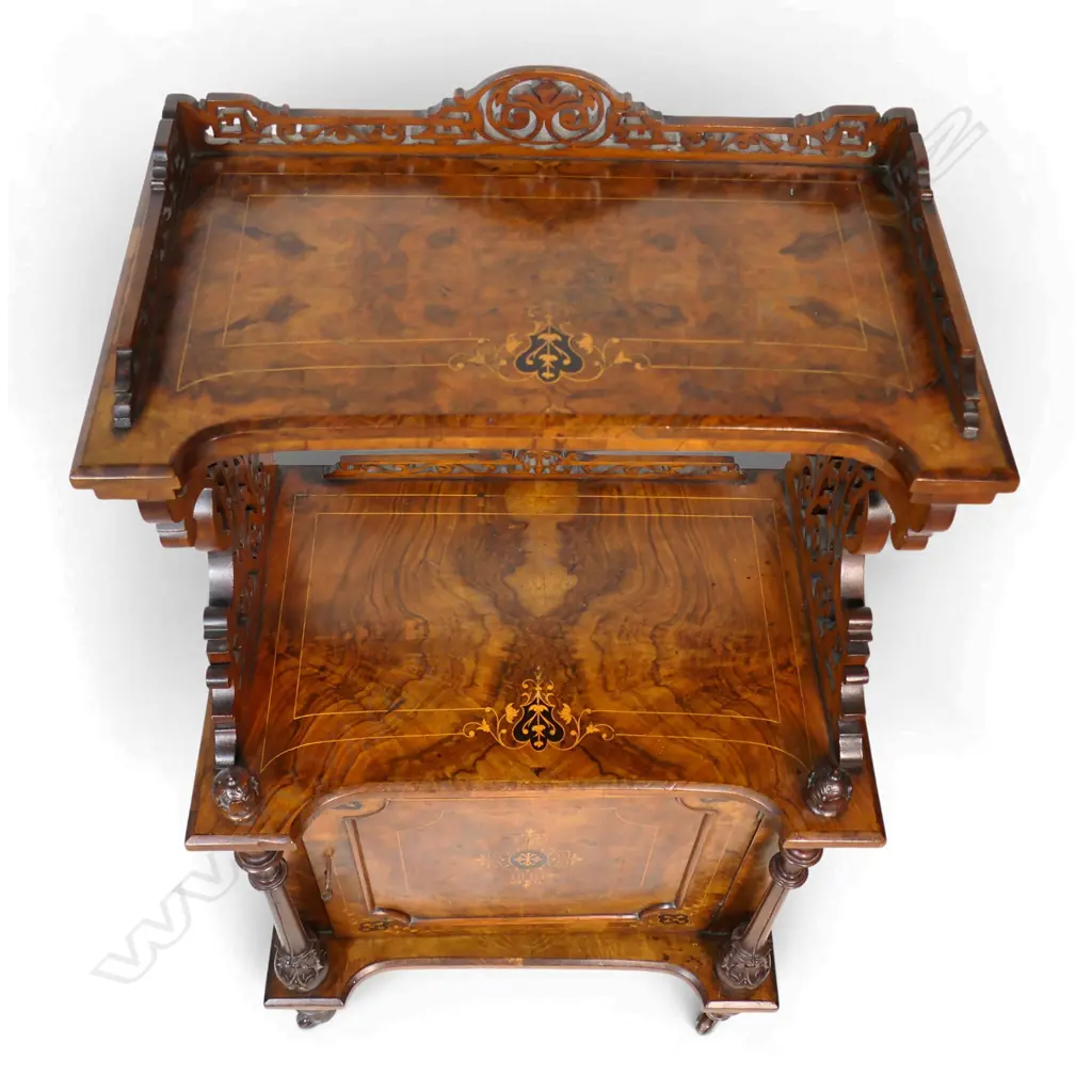 Victorian figured walnut music canterbury, Image 1++