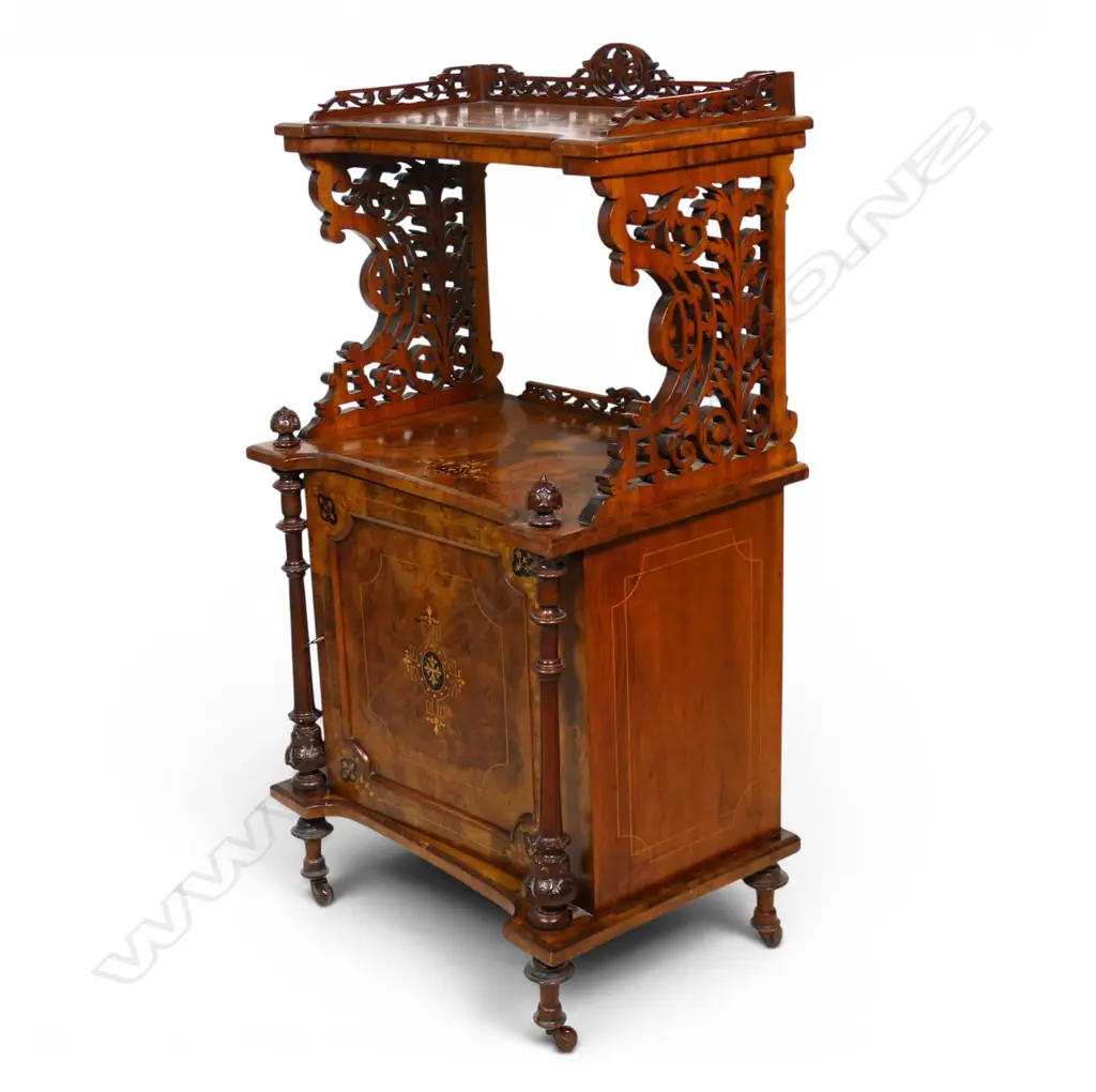 Victorian figured walnut music canterbury, Image 1++