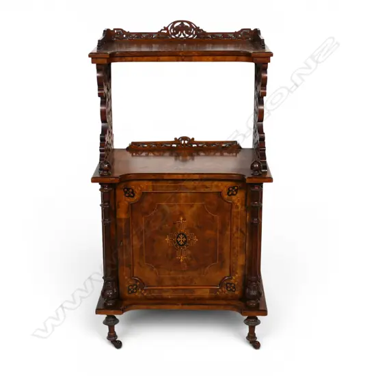 Victorian figured walnut music canterbury,