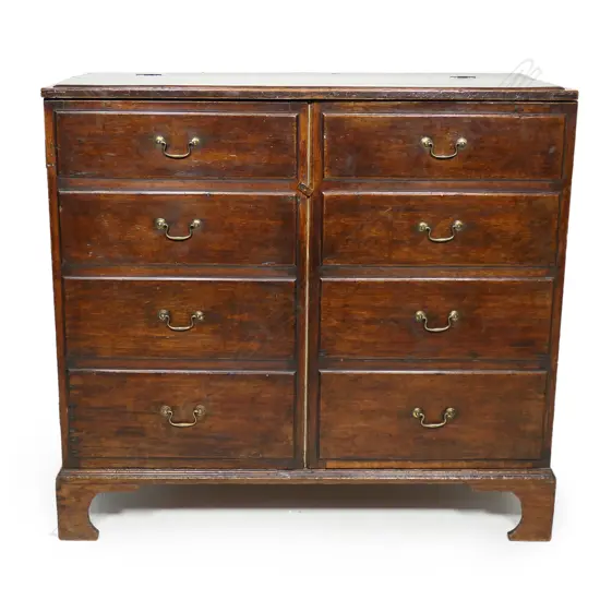 An uncommon Georgian oak housekeeper's cupboard,