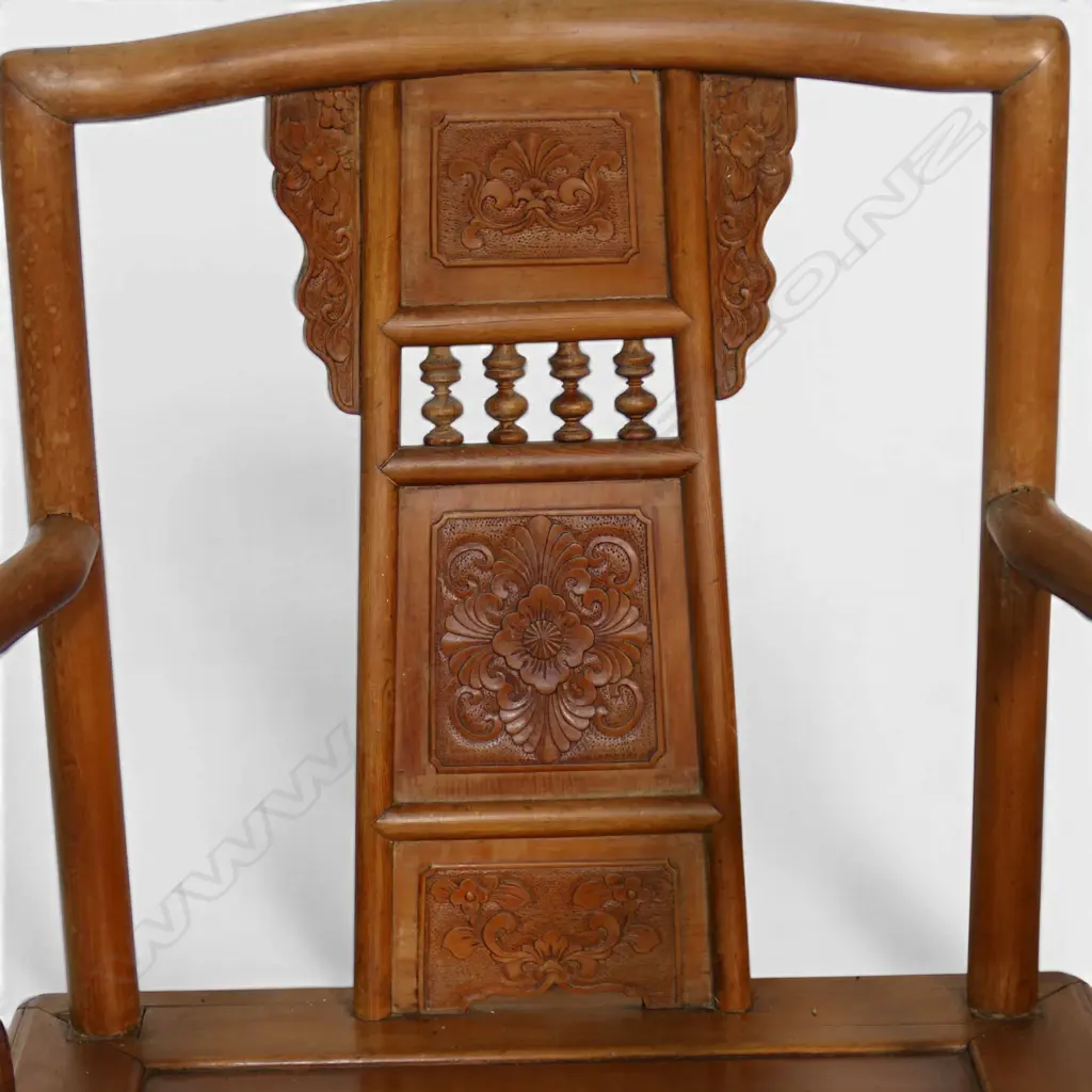 A pair of 19thC Mandarin official's chairs, Image 1++