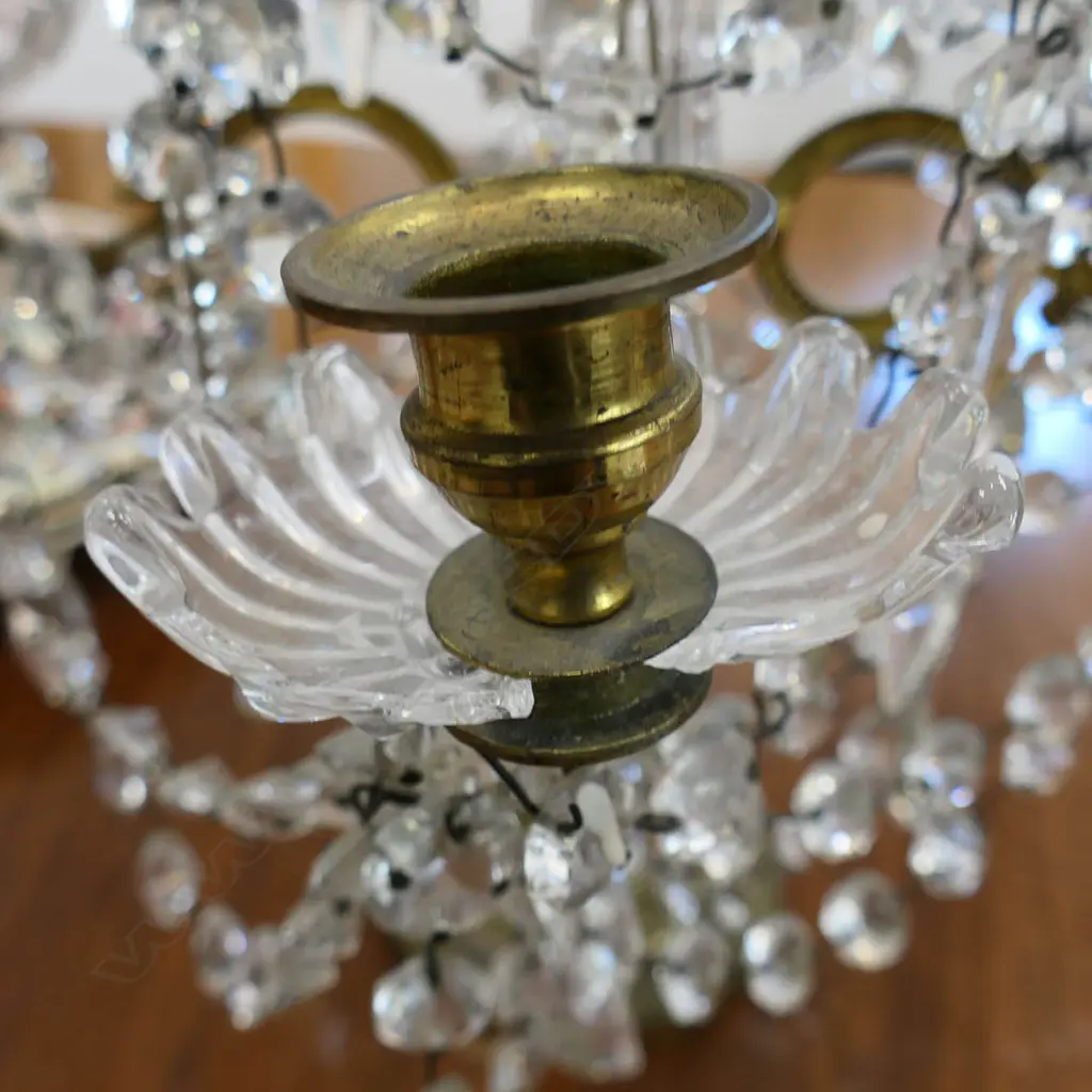 A pair of early 1900s crystal girandole candelabra, Image 1++