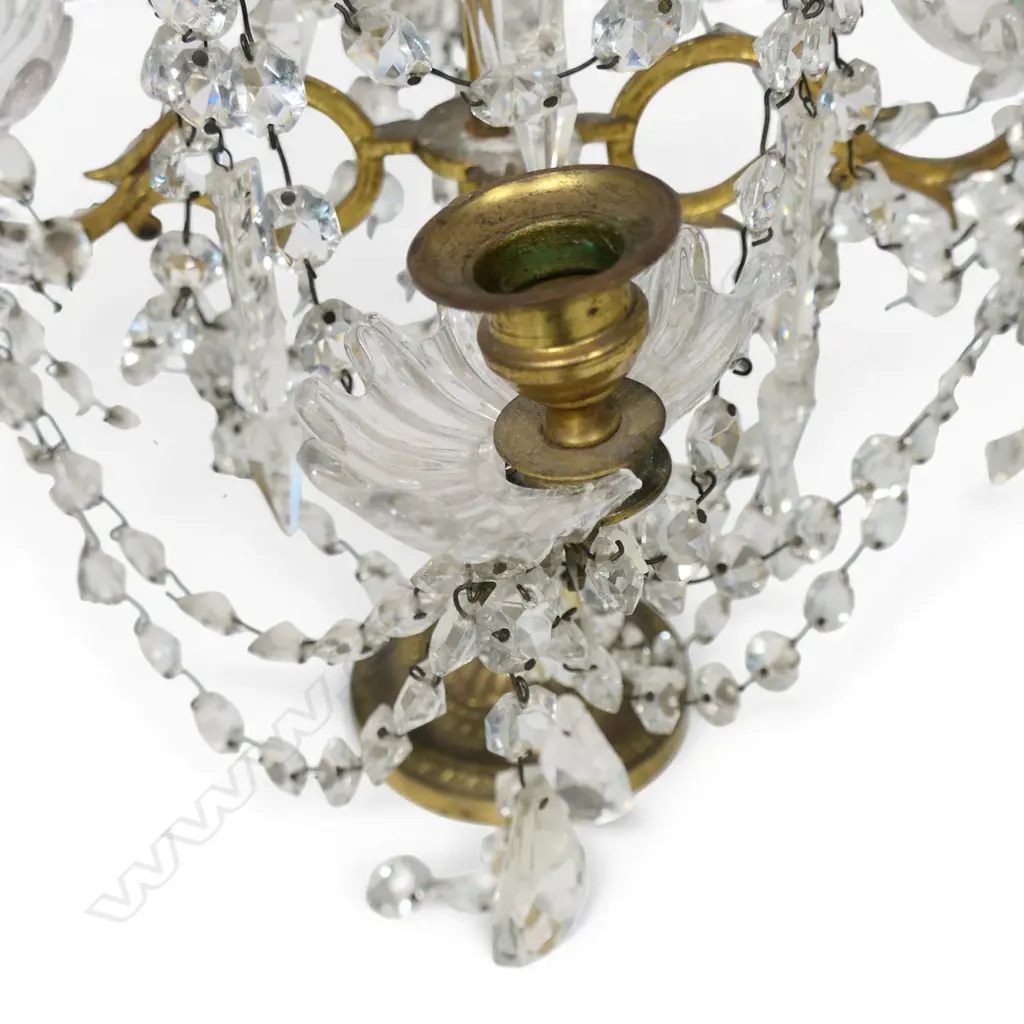 A pair of early 1900s crystal girandole candelabra, Image 1++