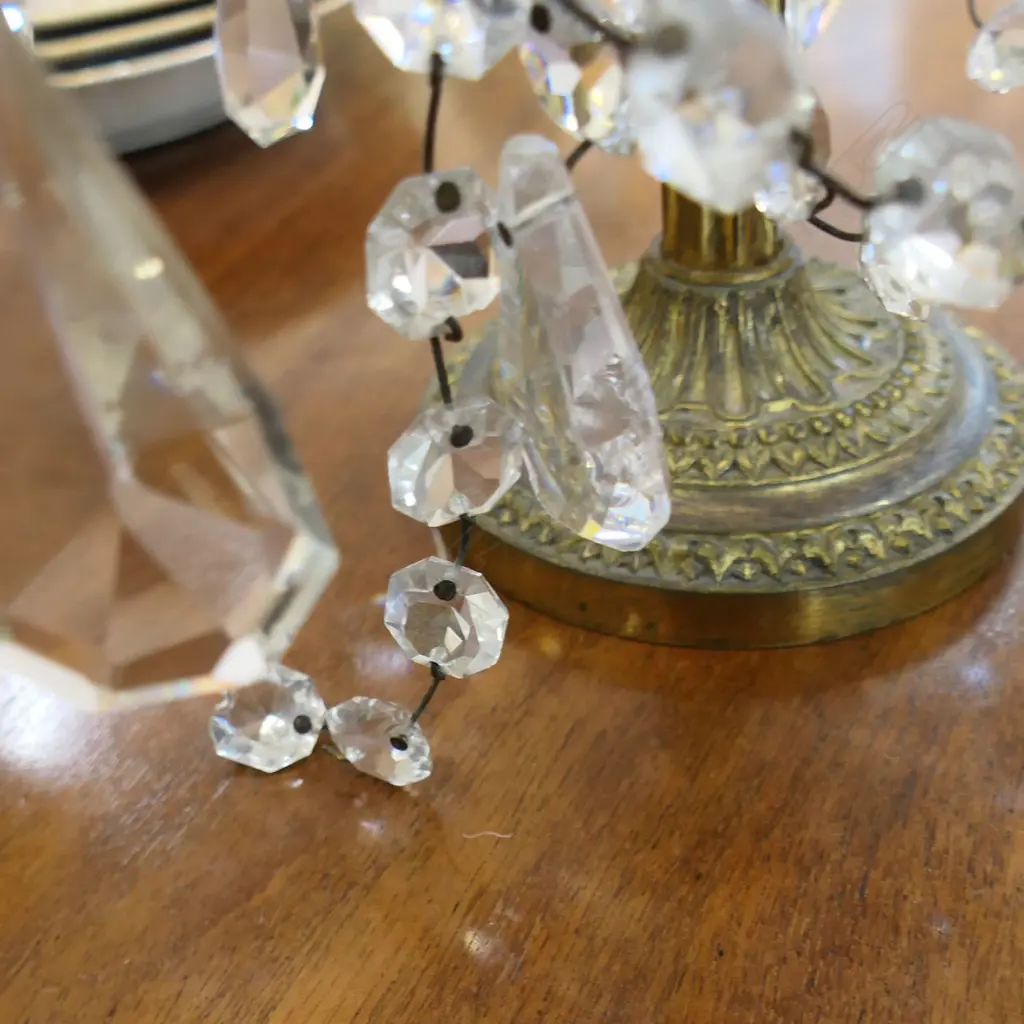 A pair of early 1900s crystal girandole candelabra, Image 1++