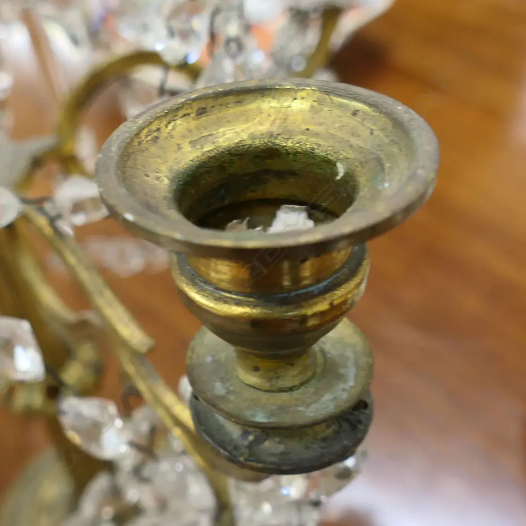 A pair of early 1900s crystal girandole candelabra, Image 1++