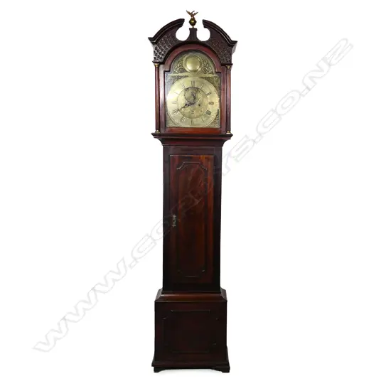 An 18thC mahogany long case clock,