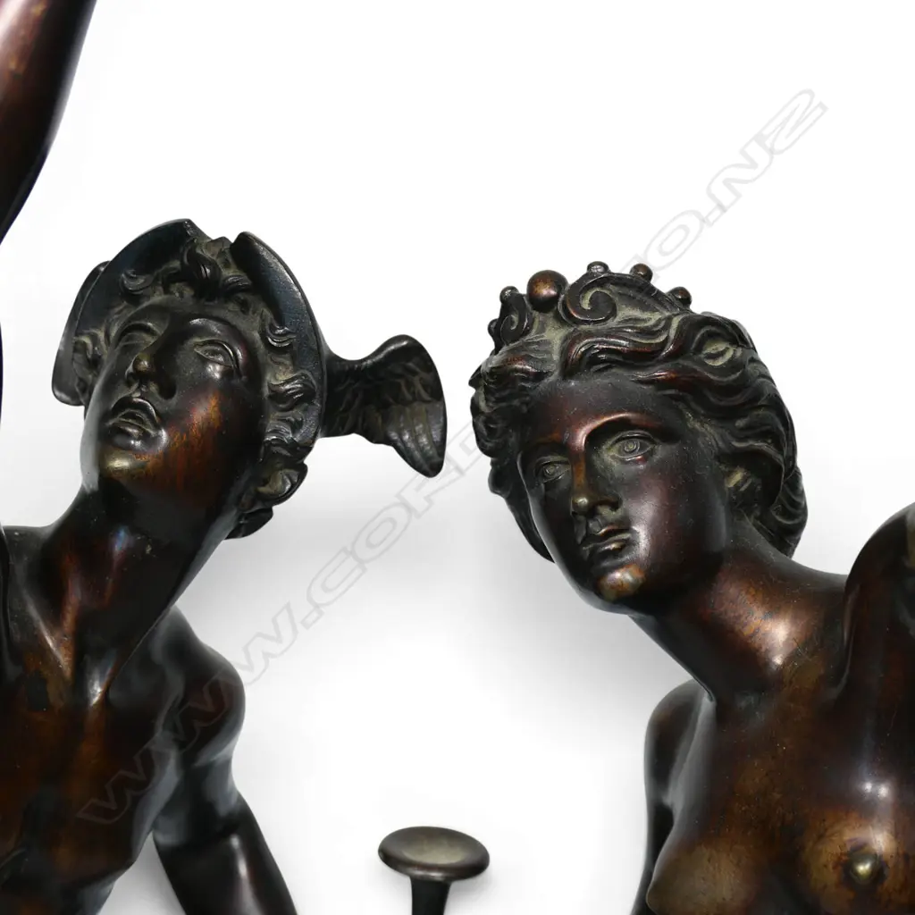 A pair of Victorian spelter figures of the Roman deities - Mercury and Fortuna, Image 1++