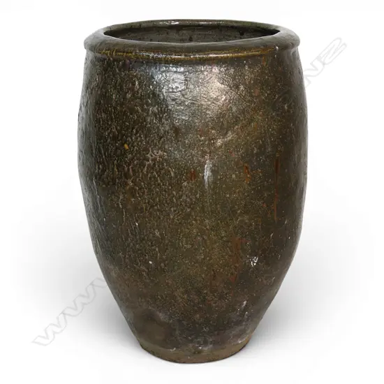 A very large salt glaze garden pot,
