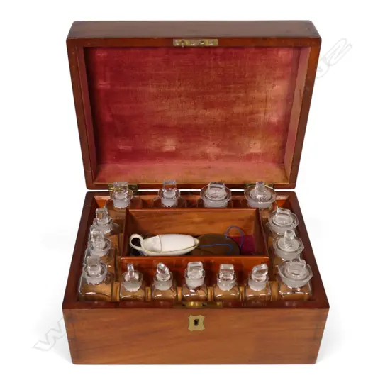 A 19thC mahogany apothecary cabinet,