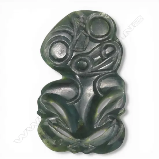 Early 20thC Māori pounamu hei tiki,