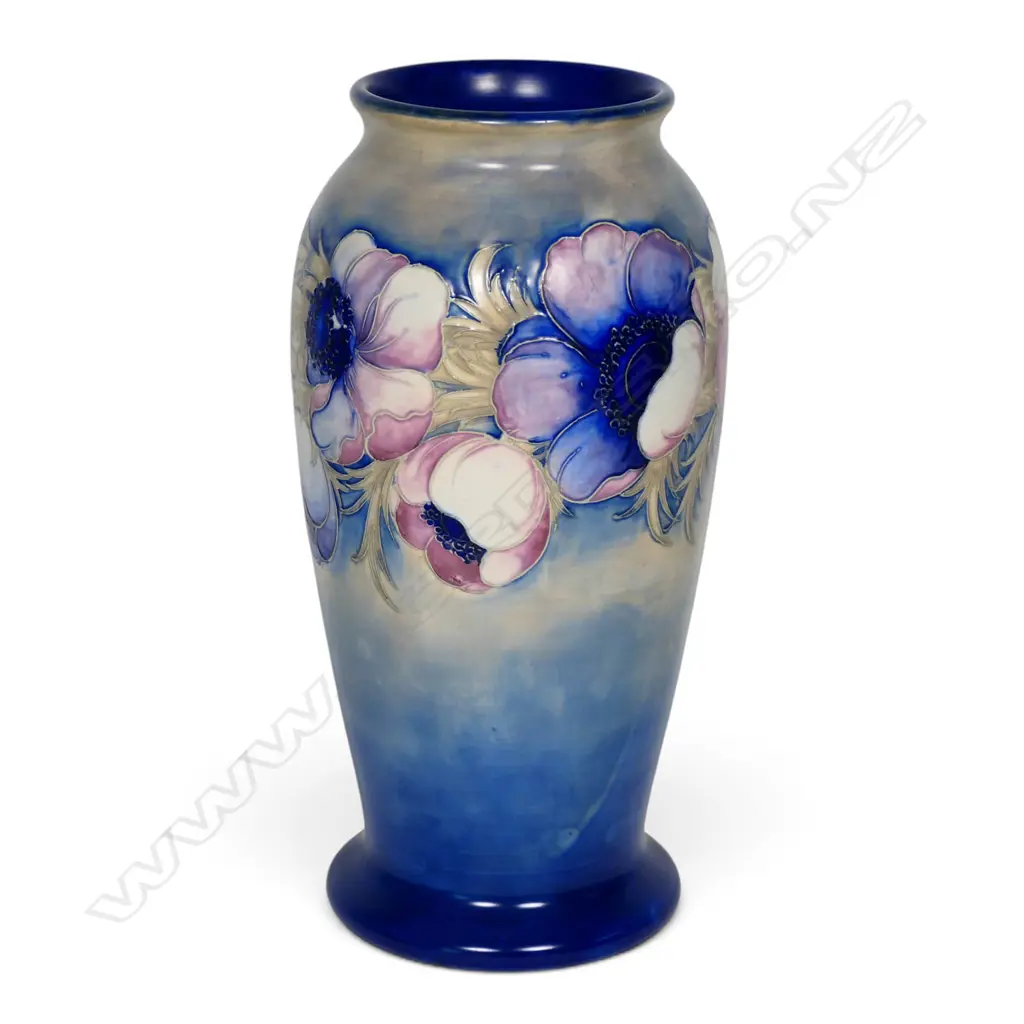 A c.1938 William Moorcroft large salt glaze Anemone vase, Image 1++
