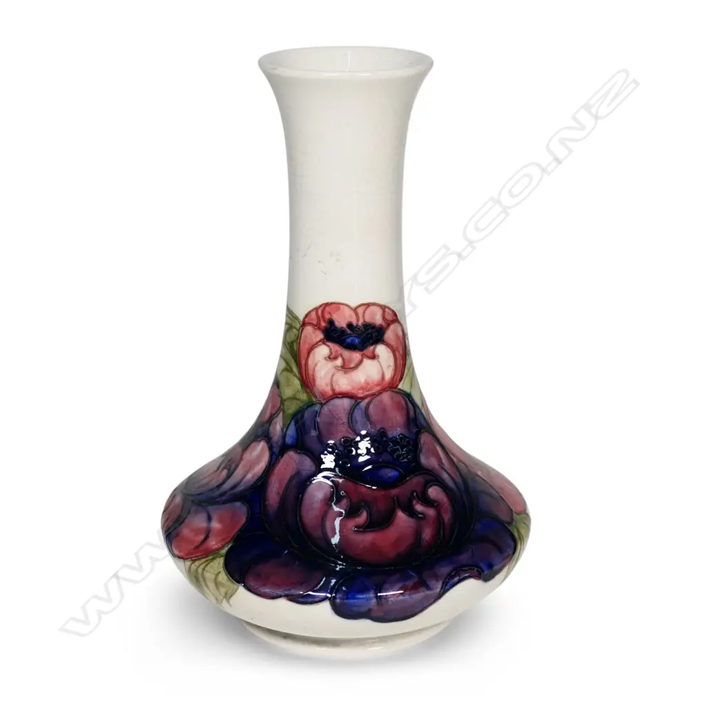 A c.1950 Walter Moorcroft Anemone pattern trumpet vase, Image 1++