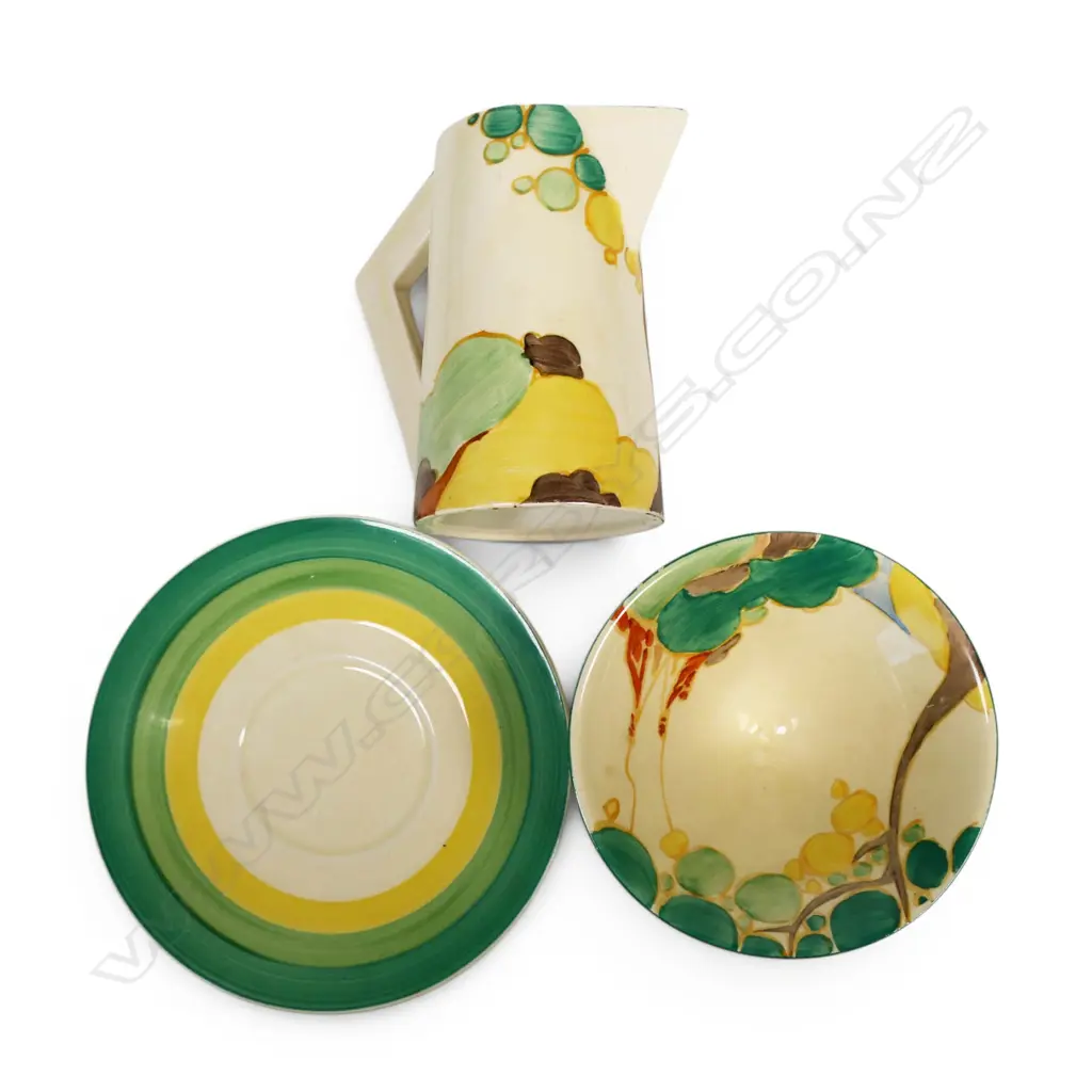 A Clarice Cliff Bizarre part tea set, Image 1++