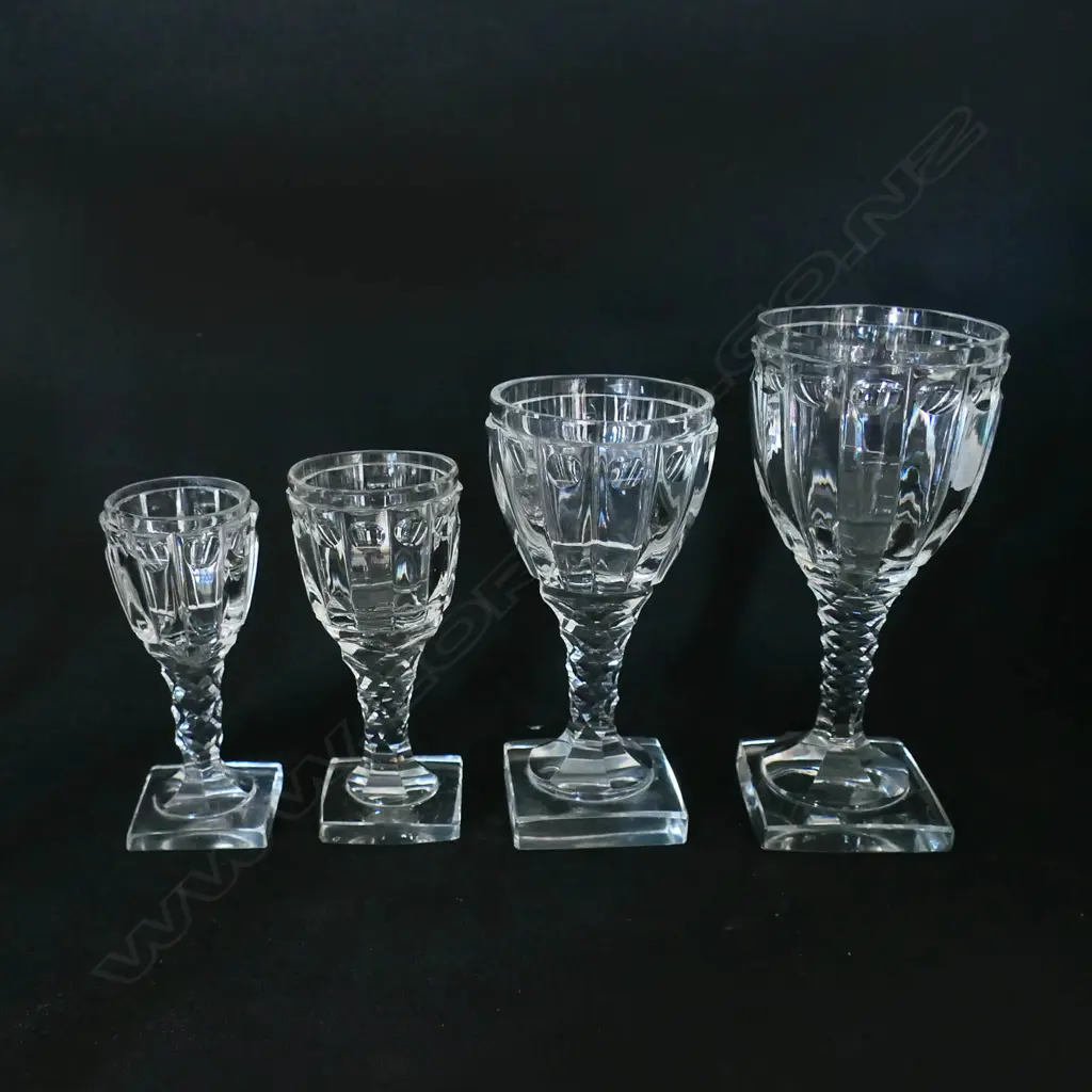 Three 19thC Continental lobed crystal decanters, Image 1++