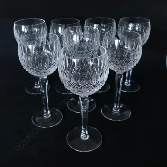 A set of eight Waterford crystal hock glasses,