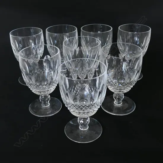 A set of eight Waterford crystal short-stem wine glasses,