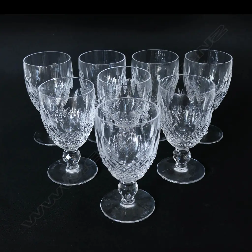 A set of eight Waterford crystal short-stem wine glasses, Image 1++