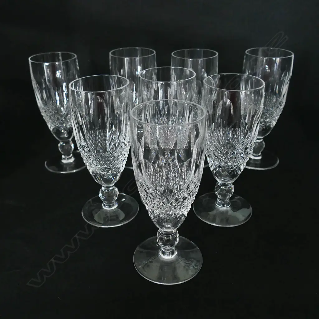 A set of eight Waterford crystal short-stem champagnes, Image 1++