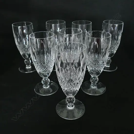 A set of eight Waterford crystal short-stem champagnes,