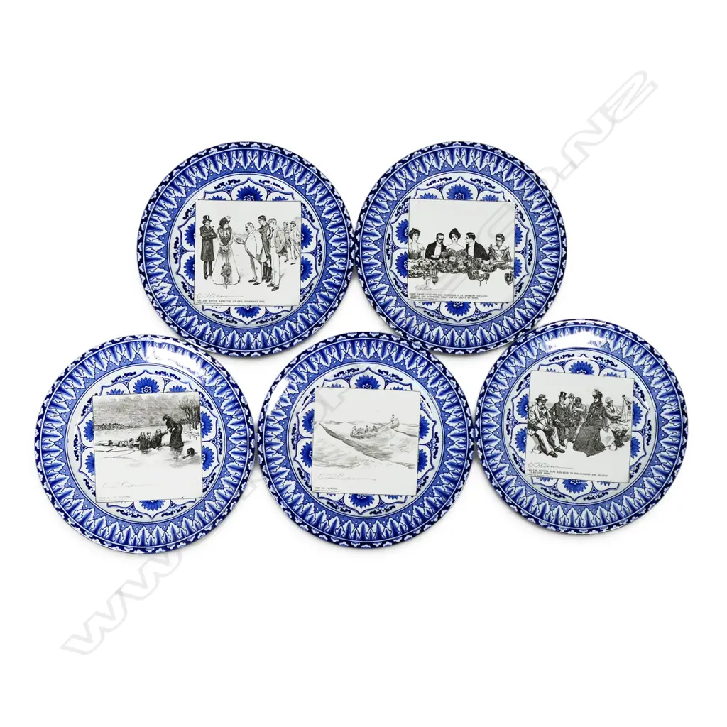 A set of five c.1902-15 ‘Gibson Girl’ Royal Doulton plates, Image 1++