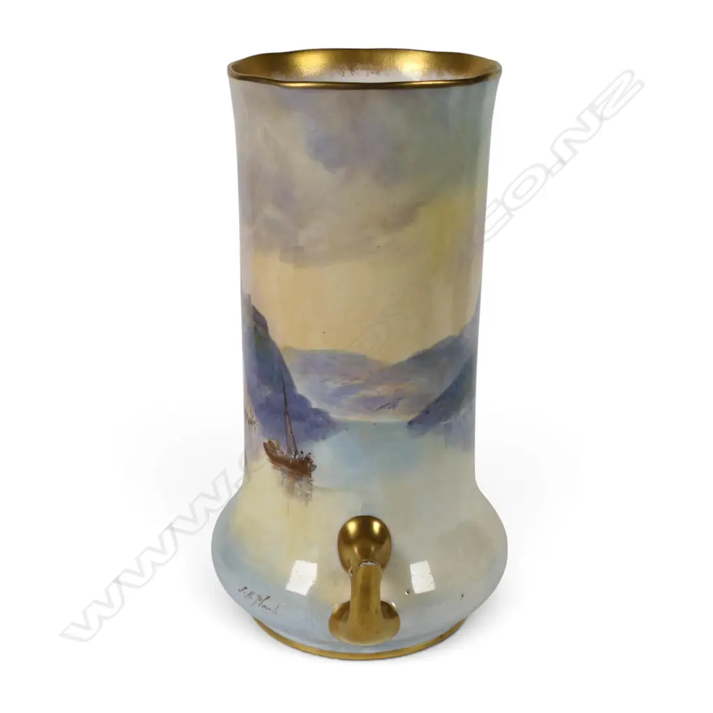 A c.1915 Royal Doulton hand painted vase by John Hugh Plant, Image 1++