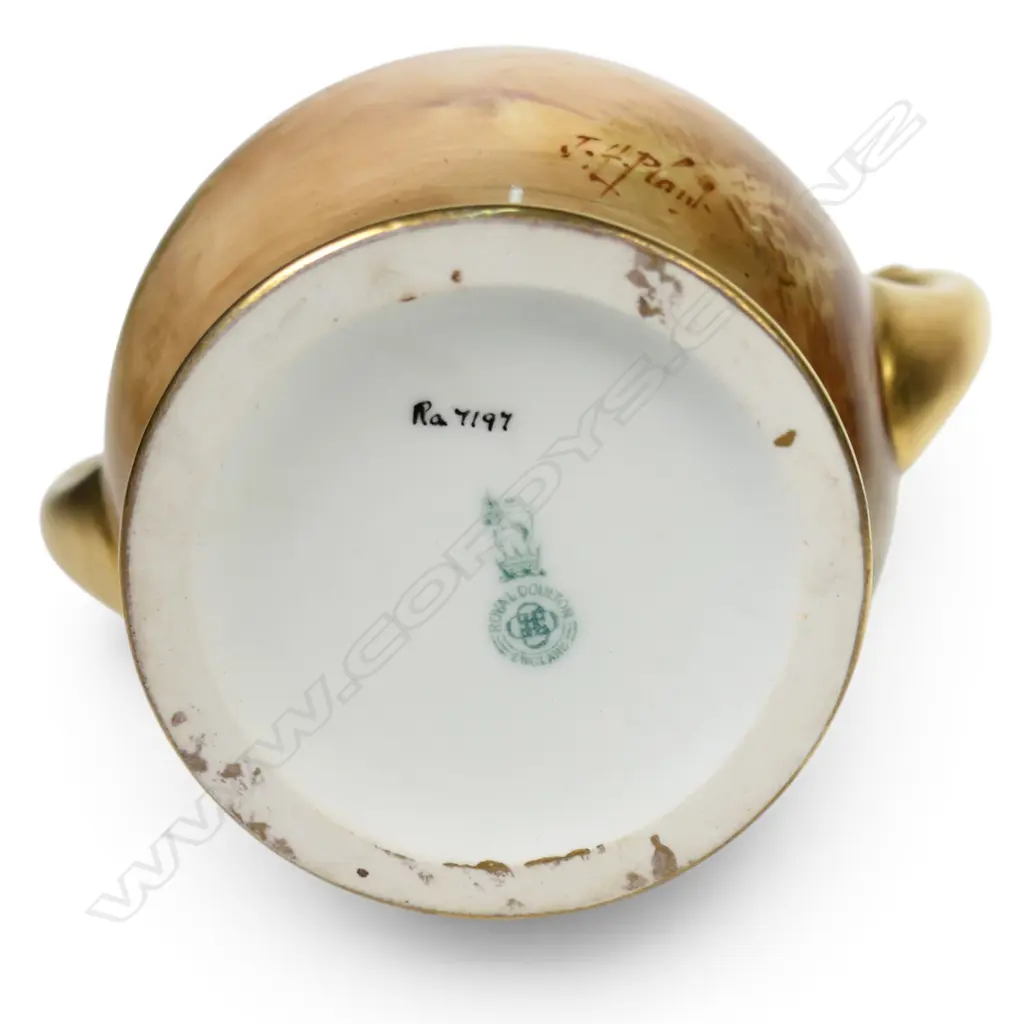 A c.1910 Royal Doulton hand painted vase by John Hugh Plant, Image 1++