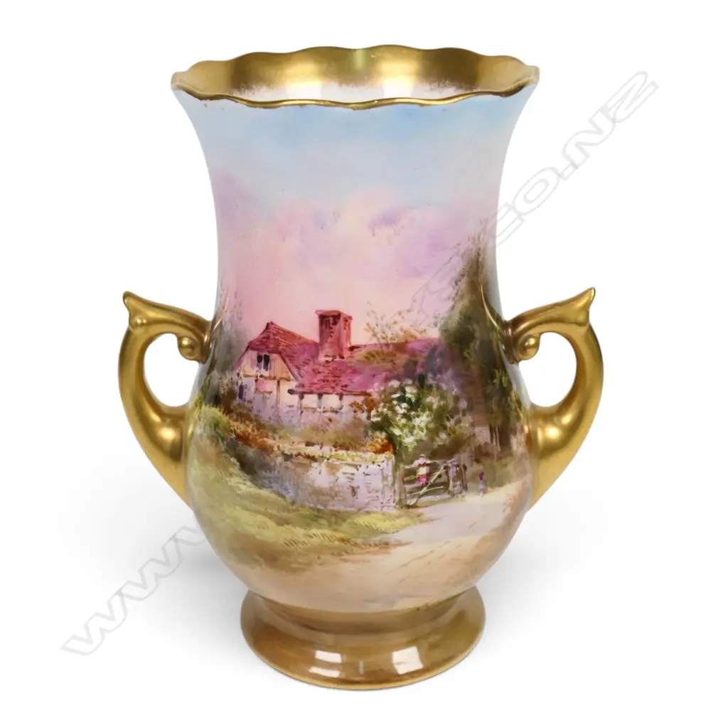 A c.1910 Royal Doulton hand painted vase by John Hugh Plant, Image 1++