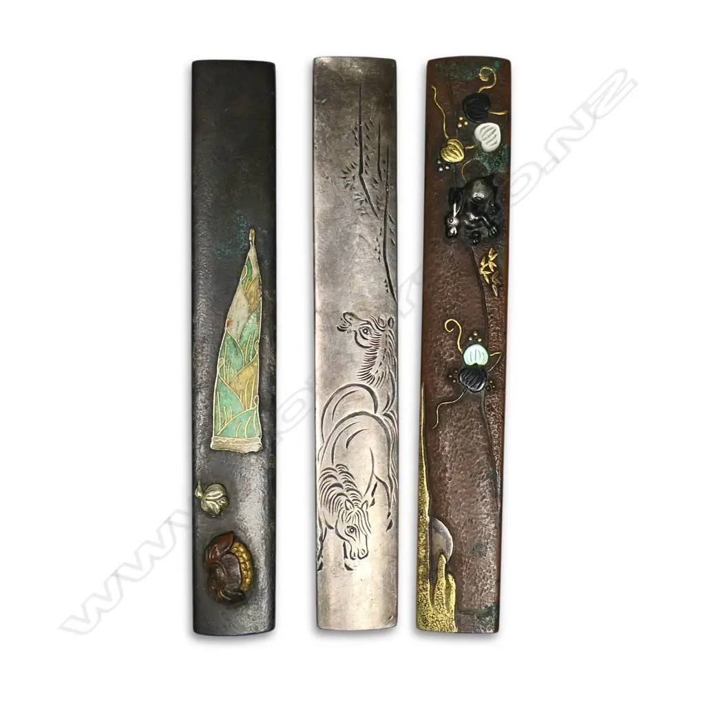 Three Japanese kozuka hilts, Image 1++