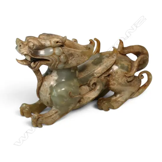 Reputedly old Chinese hand carved jade bixie,