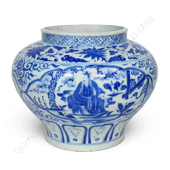 A large Chinese Yuan Dynasty style jar,