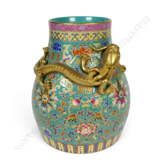 A Chinese Qianlong style finely famille rose vase,
