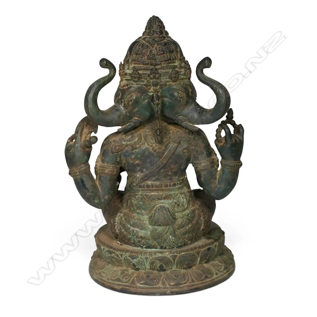 A South East Asian bronze Trimukha Ganesha statue, Image 1++