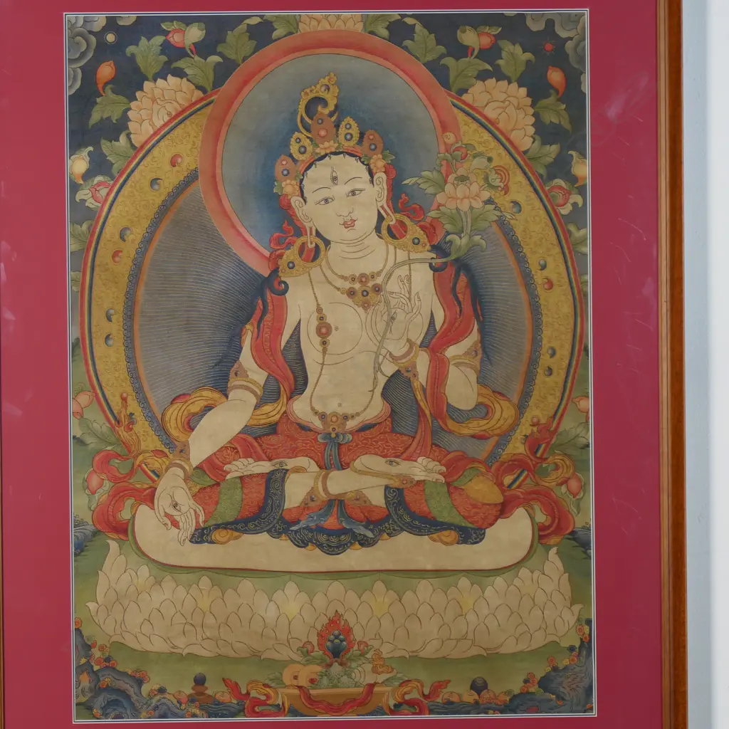 A fine machine embroidered Thangka, Image 1++