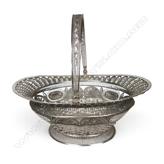 A 19thC Continental .810 silver standard basket,