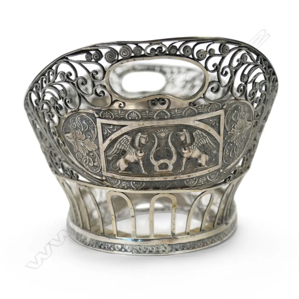 A 19thC Continental silver basket, Image 1++