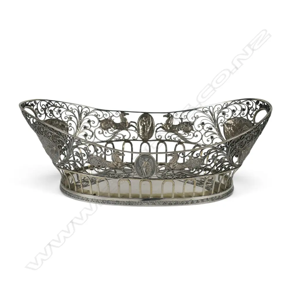 A 19thC Continental silver basket, Image 1++