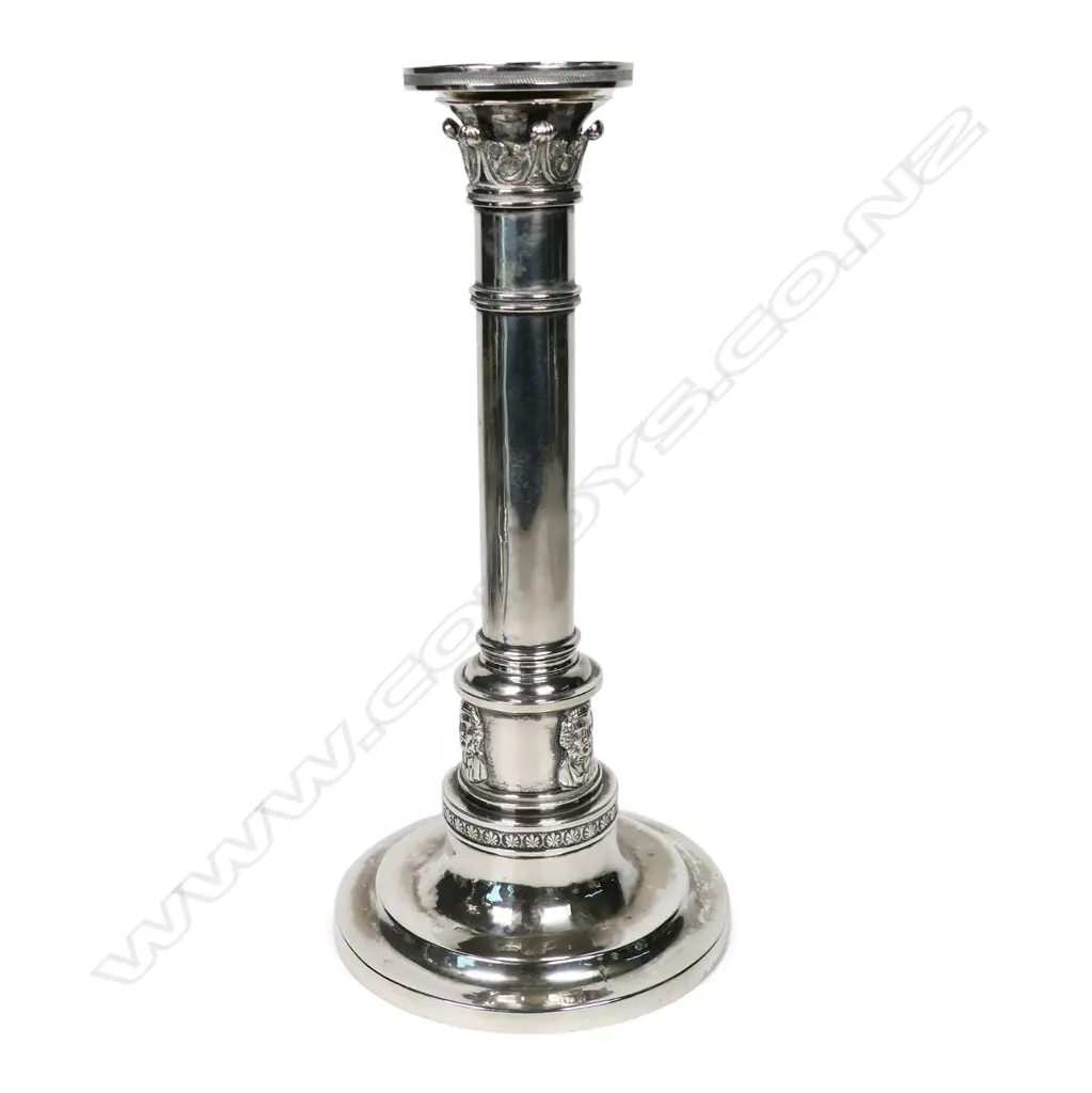 An early 19thC German .800 standard silver candlestick, Image 1++