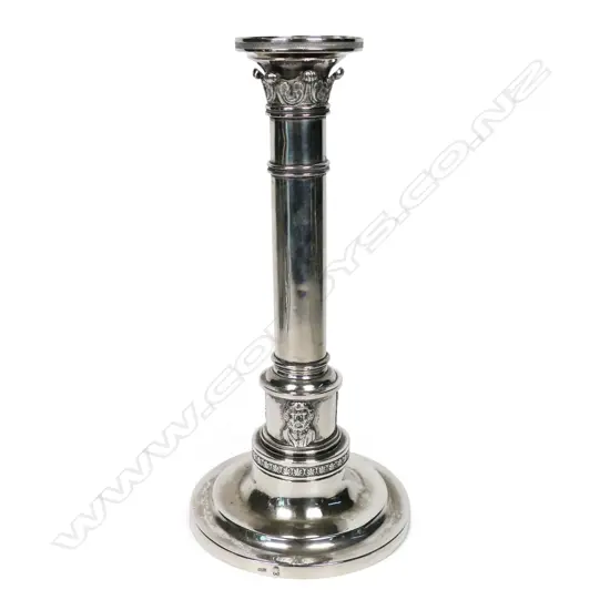 An early 19thC German .800 standard silver candlestick,