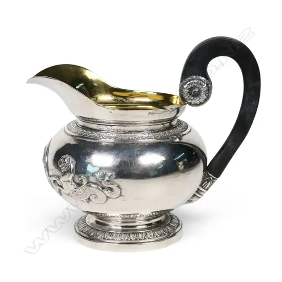 A 19thC Austro-Hungarian .800 standard silver cream jug,