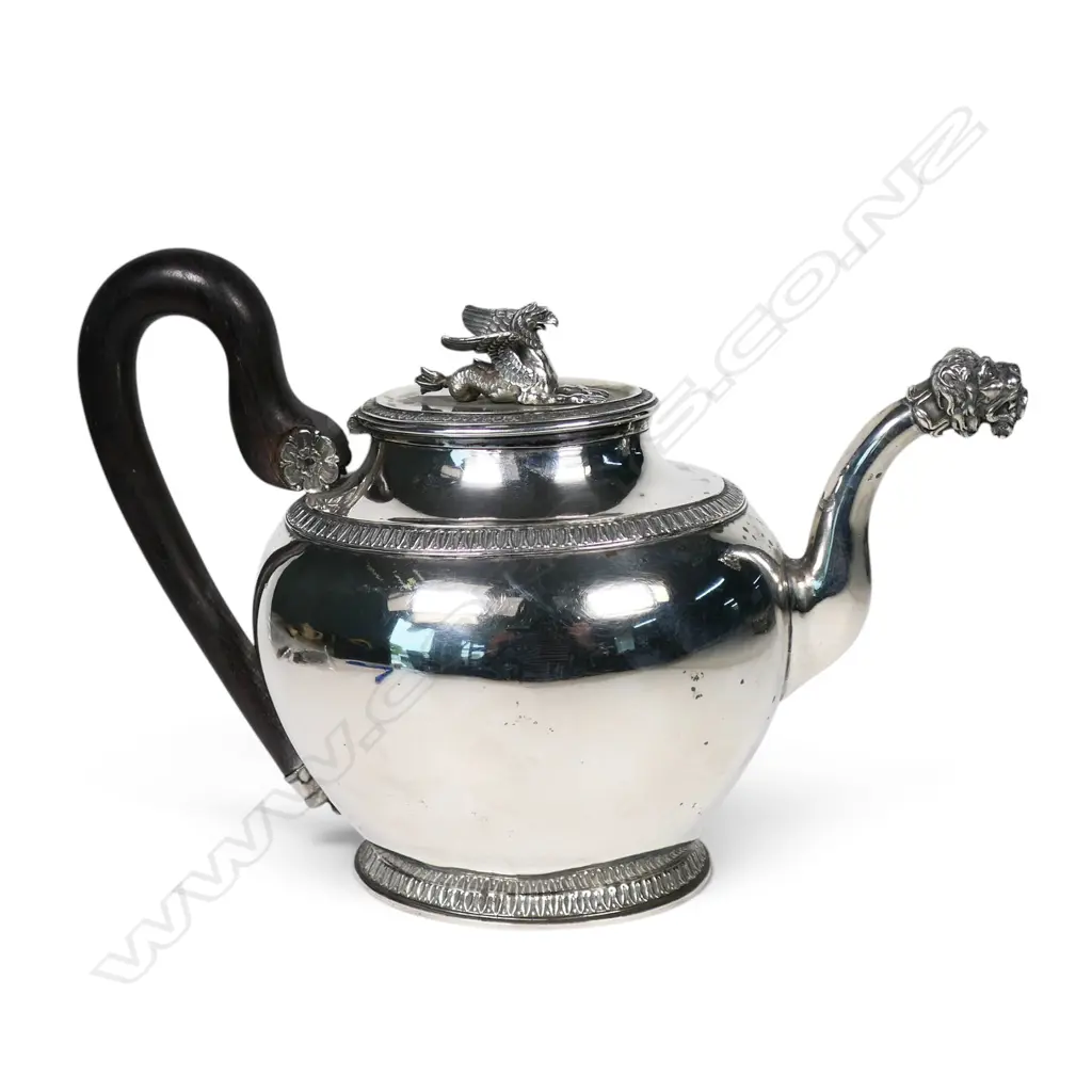 A 19thC Austro-Hungarian .800 standard silver teapot, Image 1++