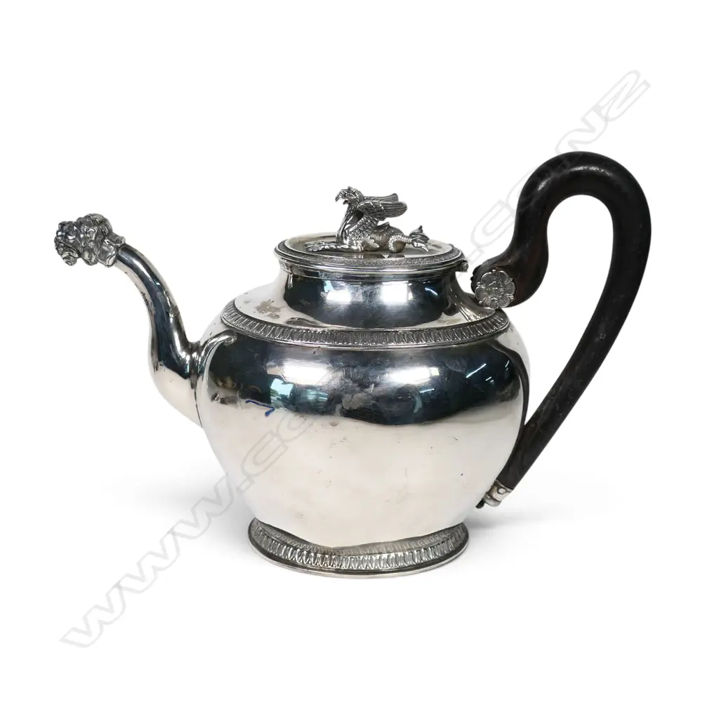A 19thC Austro-Hungarian .800 standard silver teapot, Image 1++